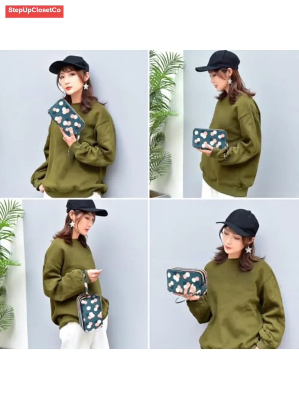 Large Capacity Wristlet Wallet - Women Printed Nylon Waterproof Clutch Purse